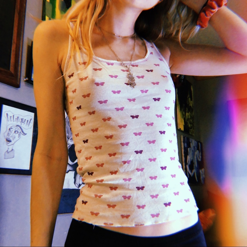 TINY BUTTERFLY TANK TOP XS AEROPOSTALE
